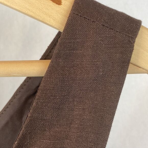 K Studio Brown Linen Blend Sleeveless Midi Dress 8 - Picture 5 of 7